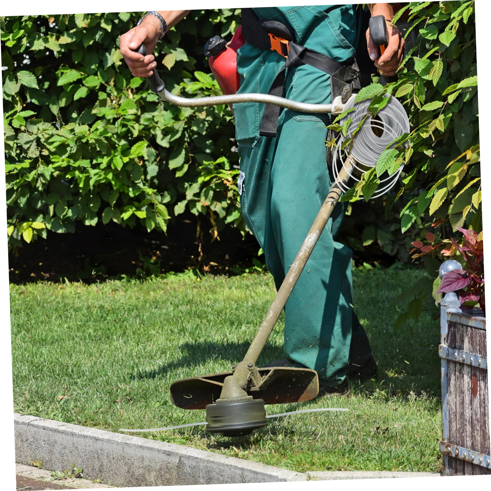 Kisangel Cinturón De Acero para Cortacésped Hilo De Nailon Resistente Accesorio para Desbrozadora para Jardinería y Mantenimiento De Césped