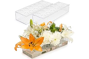 2 Pack Sleek Wave Design Acrylic Rectangle Vases for Centerpieces for Tables