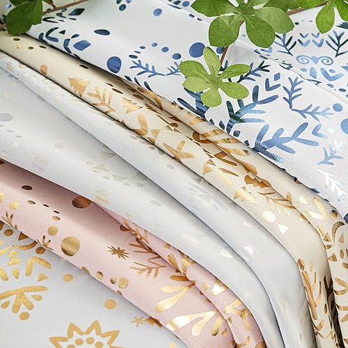 Miniatura 7 de Cortinas opacas con copos de nieve para sala de estar, multicolor, medallón bohemio, térmicas, eficientes energéticamente, juego de tratamiento