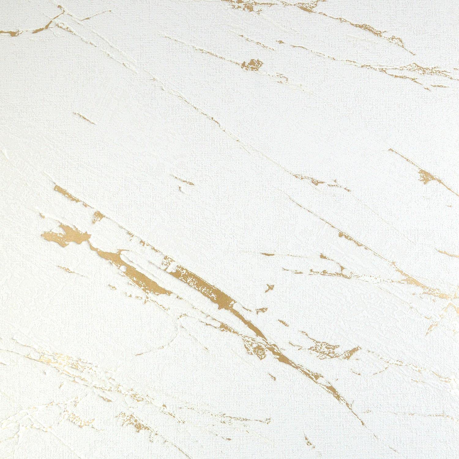Yöl White Kintsugi Metallic Gold Wallpaper - Blown Vinyl Paste The Wall Modern Contemporary Textured Glitter