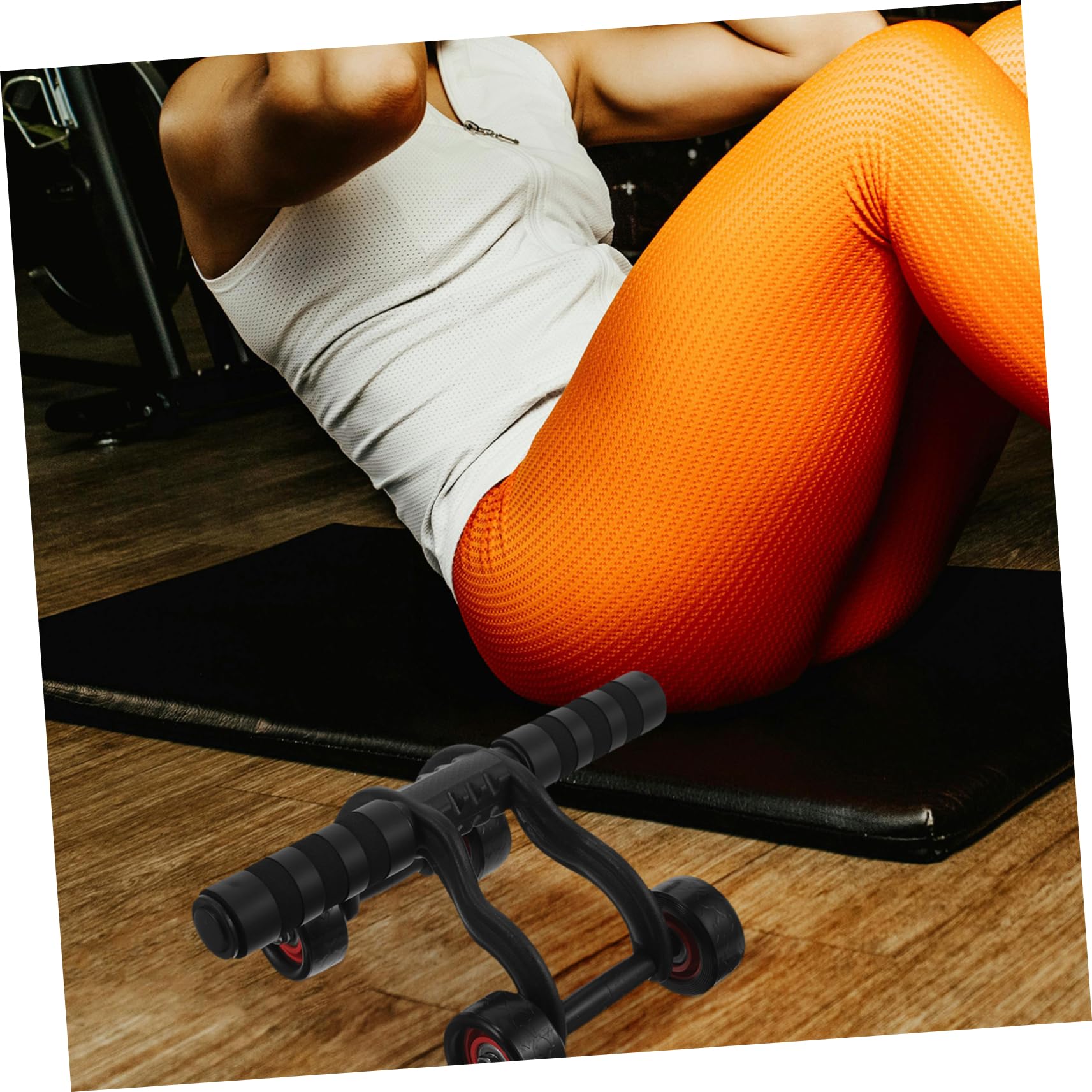 POPETPOP 1pezzi Ruota Addominale Fitness Con Maniglie Antiscivolo Esercitatore Per Addominali e Gambe Attrezzatura Per Palestra Casa Di Peso Per Allenamento Uomo e Donna