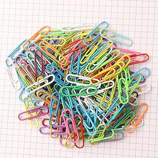 100PCS 1.1inch Paper Clips Colorful,Durable and Rustproof, Stainless Steel Paper Clips Small, Paperclips Office for Teacher Supplies School