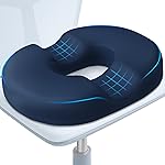 BlissTrends Donut Pillow Seat Cushion,Donut Chair Cushions for Postpartum Pregnancy & Hemorrhoids,Tailbone Pain Relief Cushion,Memory Foam Lifting Cushions for Office&Home Chairs (Blue)