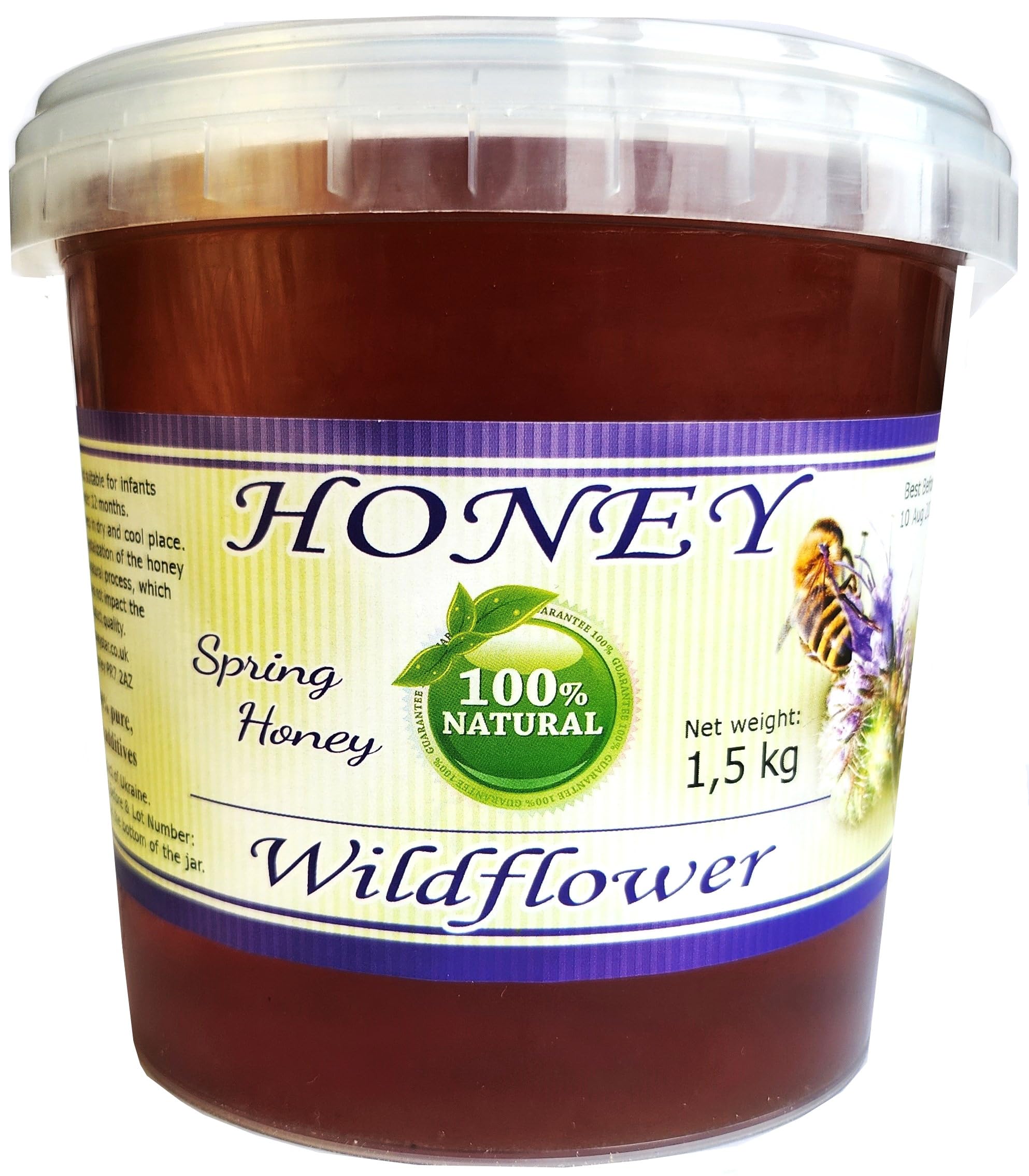 1.5 kg NATURAL RAW HONEY 100% - UNPROCESSED - NEW HARVEST