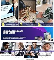 Vista 20 de ANYLUV Blue Light Blocking Glasses for Men Women Lightweight Computer Gaming Glasses Anti Eye Strain Rectangle Frame