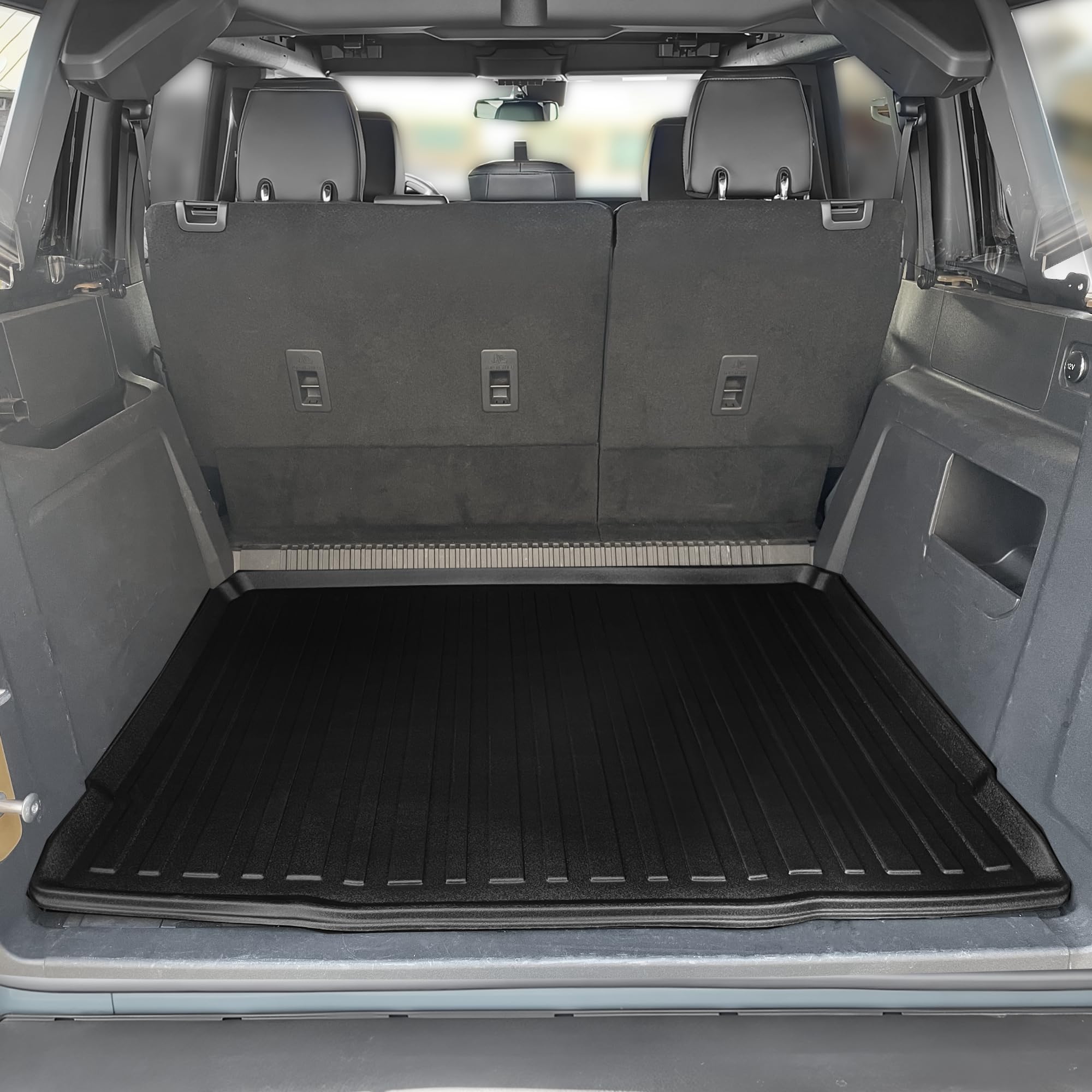 Premium Cargo Liner for Ford Bronco 2021-2025 - 100% Protection - Custom Fit Car Trunk Mat - All-Season Black Cargo Mat - 3D Shaped Laser Measured Trunk Liners for Ford Bronco 4-Door
