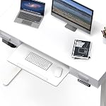 SHW 48-Inch Electric Height Adjustable Desk with Keyboard Tray and 2 Drawers, 122 x 61 cm, White