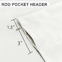 Vista 4 de DWCN Cenefa para ventanas, cenefa de cortina de cocina, cenefa corta sólida, con bolsillo para barra, cortinas para ventana de baño/sótano, 1 panel