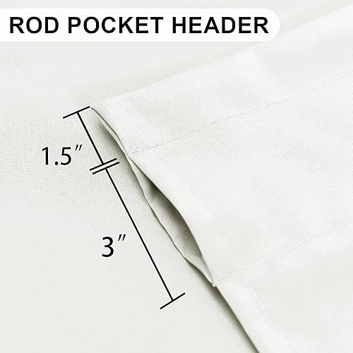 Miniatura 4 de DWCN Cenefa para ventanas, cenefa de cortina de cocina, cenefa corta sólida, con bolsillo para barra, cortinas para ventana de bañosótano, 1 panel,