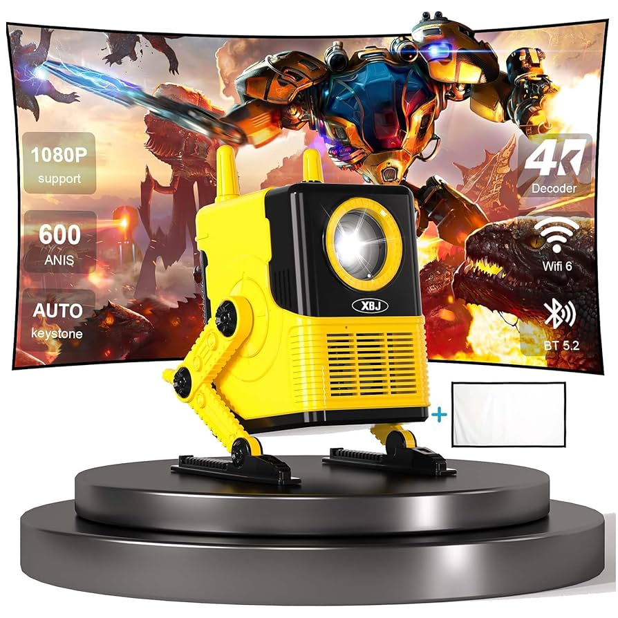 Amazon.com: XBJ H8 Portable Projector with Projector Screen