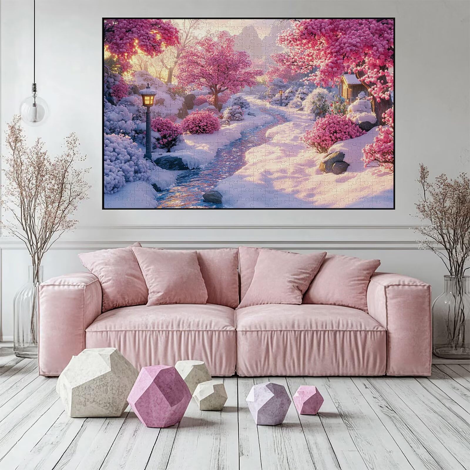 Puzzle 3000 elementów Zimowe puzzle dla dorosłych Krajobraz 122 x 81 cm Unikalne Rzemiosło Klasyczne 3D Drewniana układanka do rodzinnych gier aktywnych, układanka zrób to sam do dekoracji ścian domu