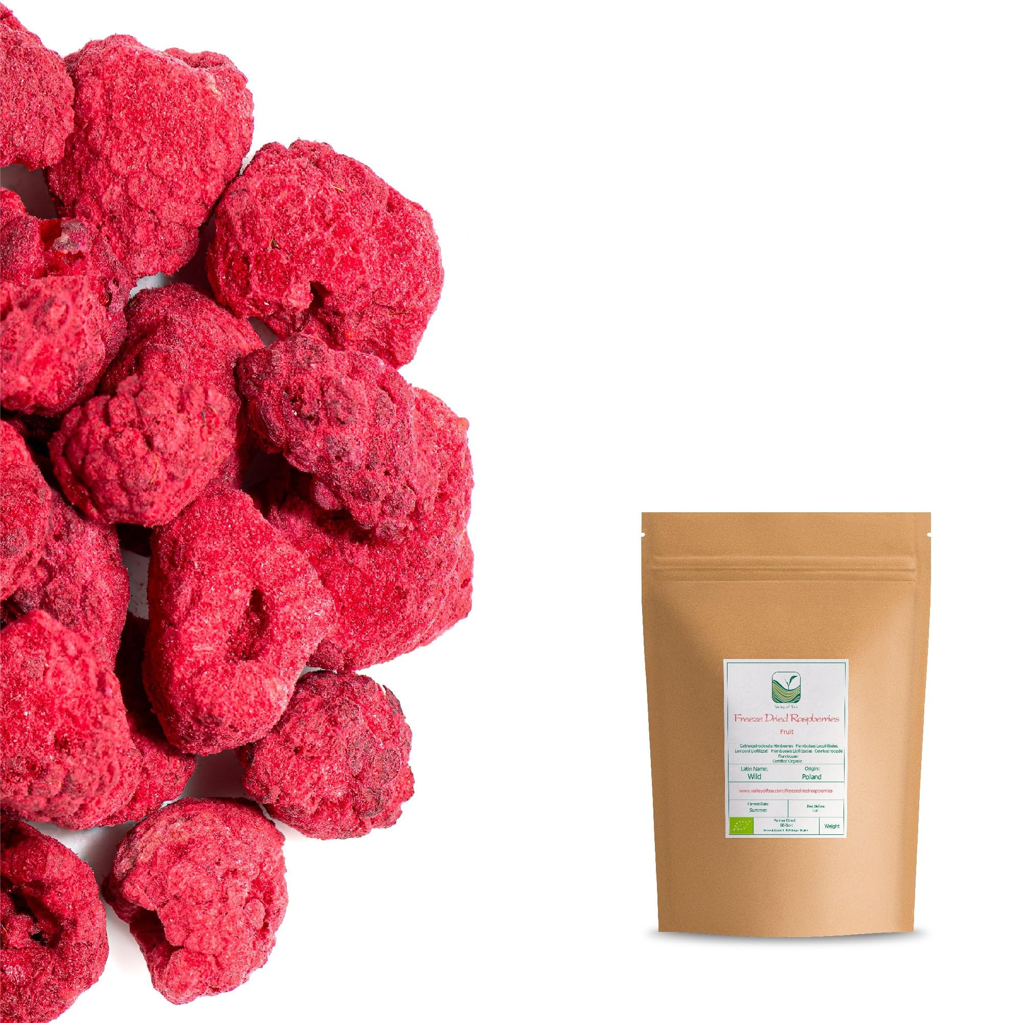 Lamponi Liofilizzati Biologici Interi - Frutti di Bosco Snack Croccante