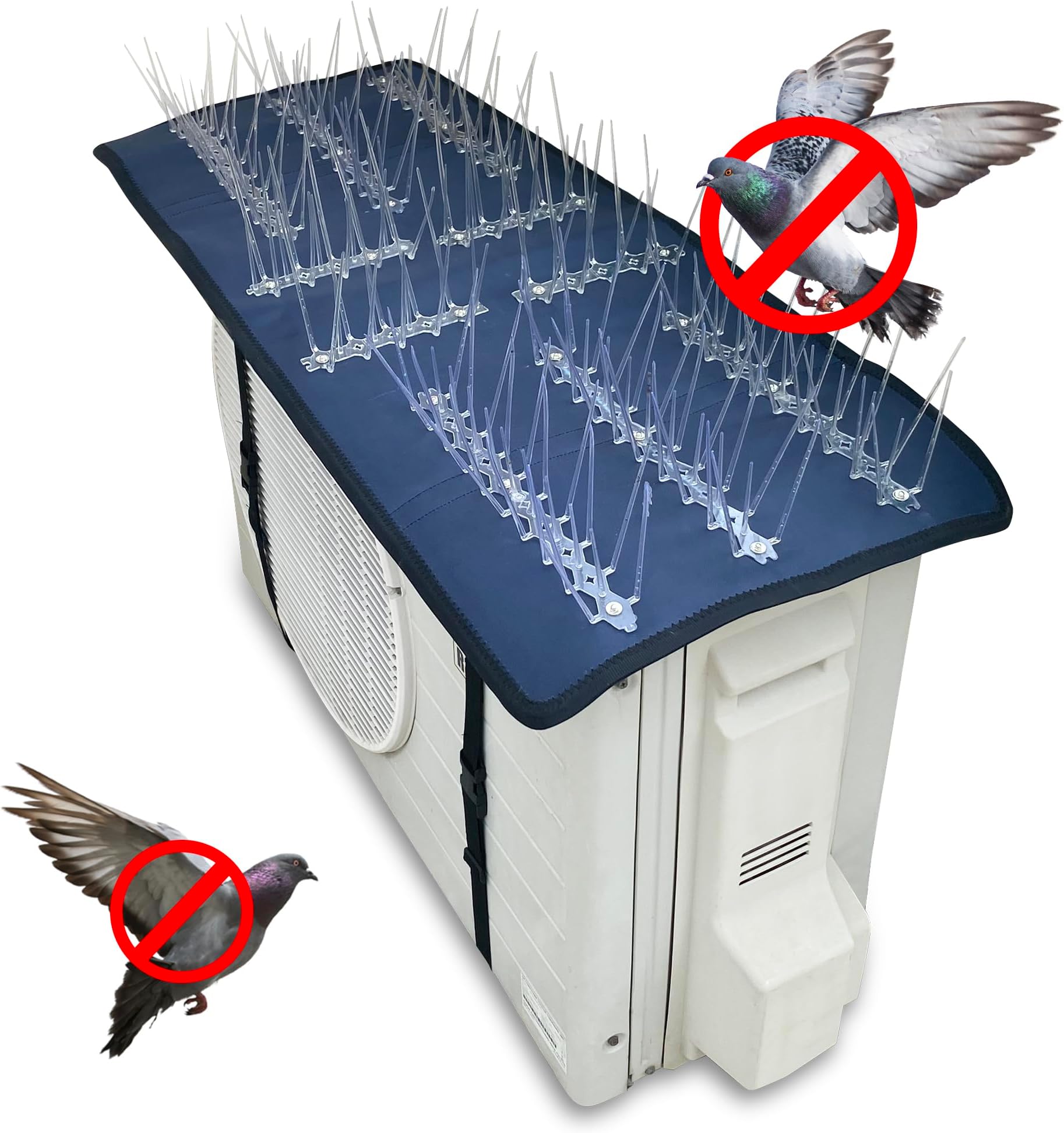 Axmon Air Conditioner Cover with Spikes Silicon Bird Spikes for Split AC Outdoor Units,AC Outdoor Protection Cover from Pigeon (Kabootar),Anti Pigeon Spikes Bird Control Spikes for 1.5 & 2 Ton Outdoor