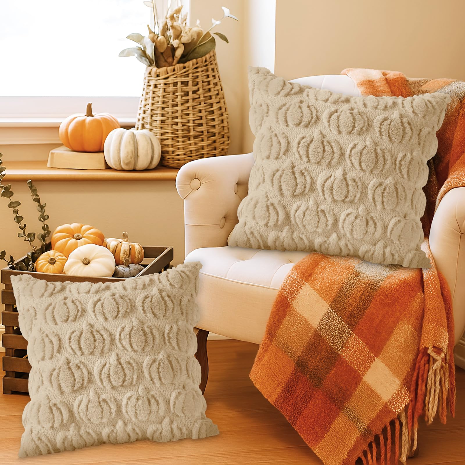 Benjia Fall 18x18 Throw Pillow Covers Set of 2 - Image 4
