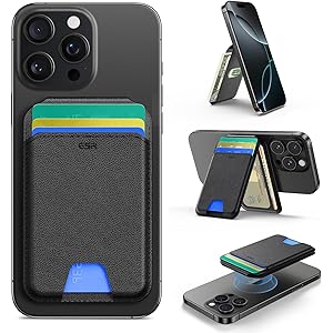 Imluckies Portafoglio Magnetico Per IPhone Con MagSafe - Per IPhone 12/13/14/15/16, Fino A 5 Carte, Protezione RFID, Nero - Foto 8