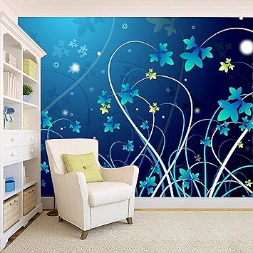 Annu Advertising Self Adhesive Wallpaper Wall Sticker for Home Decor Office Living Room Bedroom Hall Kids Room Play Room 3D Design HD Quality Blue Wall (48inch x36inch- 12Sqft-1Roll)