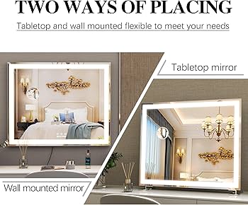 Amazon.co.jp: ANYHI 化粧鏡 女優ミラー 卓上用/壁掛け ハリウッド