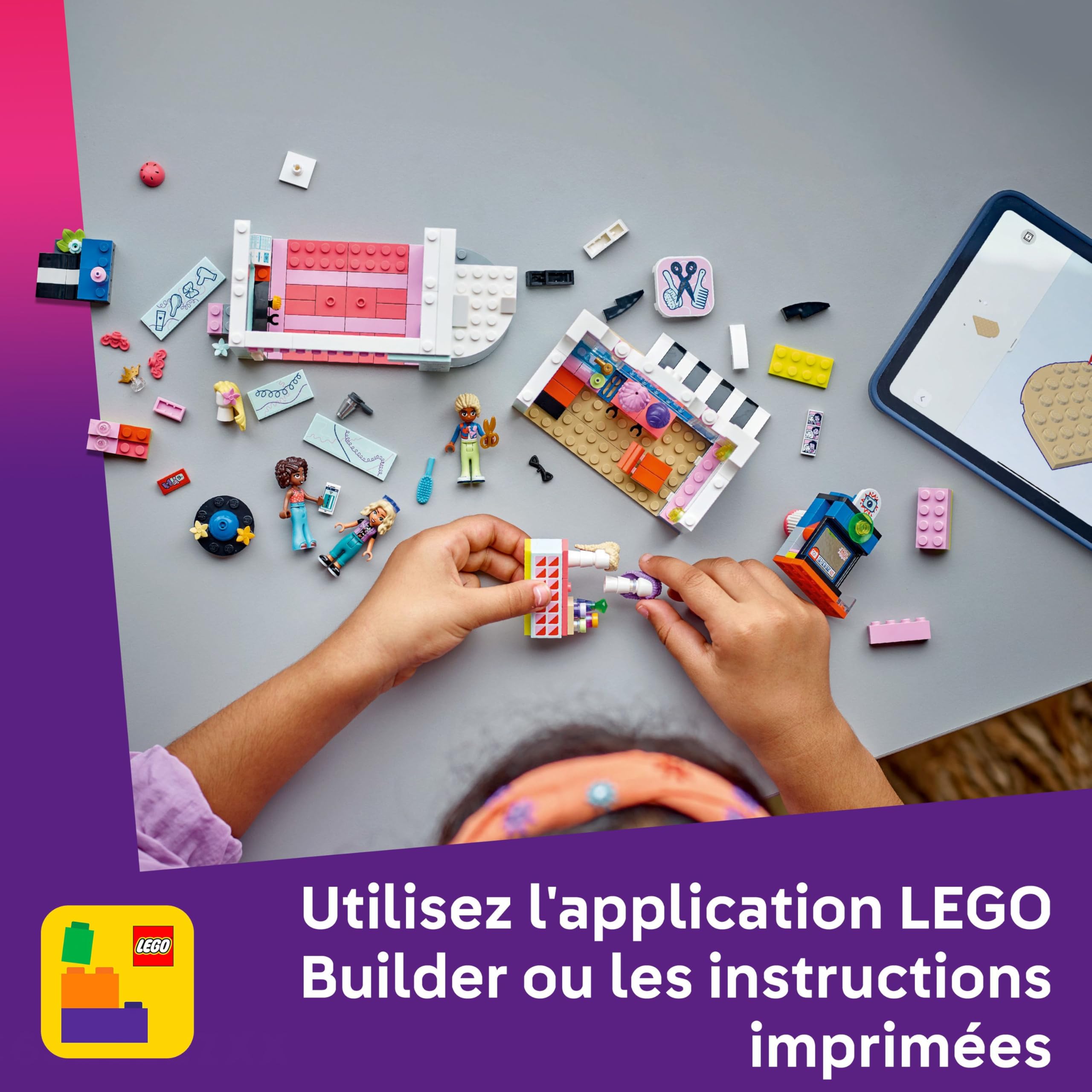 LEGO Friends Le Salon de Coiffure et la Boutique d’Accessoires - Jouet de Construction et Jeu créatif pour Filles dès 7 Ans - Idée Cadeau pour apprenties coiffeuses - Inclut 3 Mini-poupées 42662