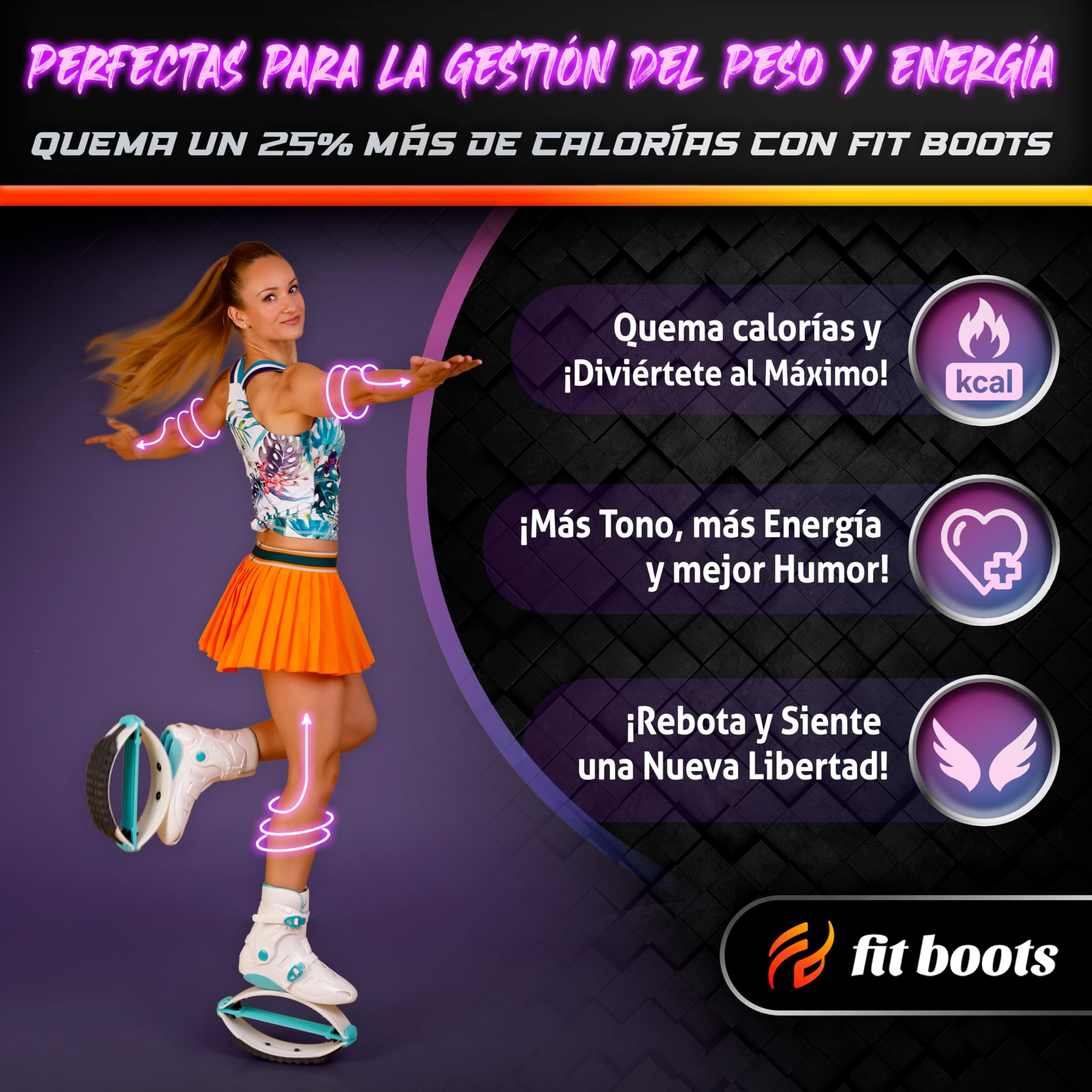 FIT BOOTS - Botas de Rebote de Nueva Generación, Originales Botas de Saltar de la Comunidad Internacional de Entrenamiento FitBoots Que Revolucionan tu Fitness, Zapatos Jump Boots