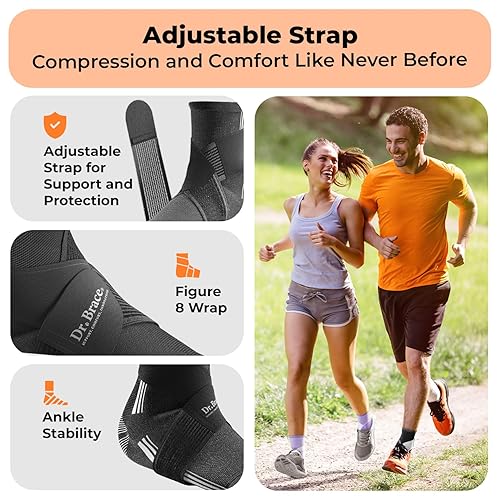Vista 3 de DR. BRACE ELITE - Tobillera con correa (negro y blanco, grande)