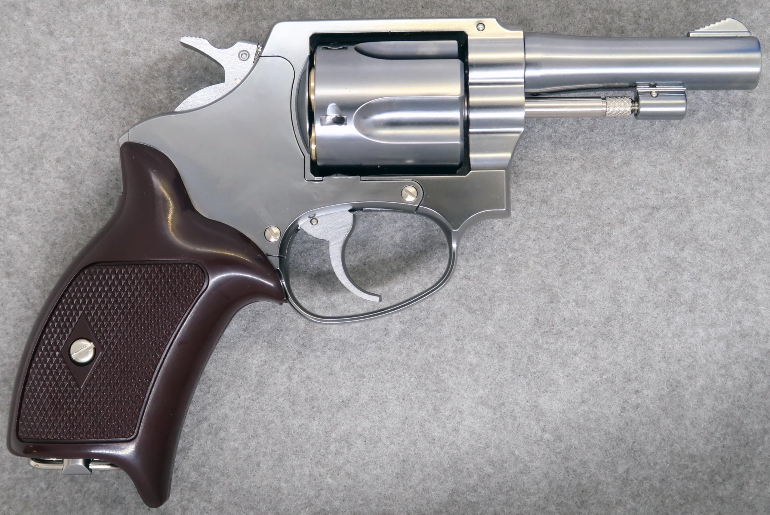 Amazon | マルシン ポリスリボルバー 77ミリ銃身 シルバーABS