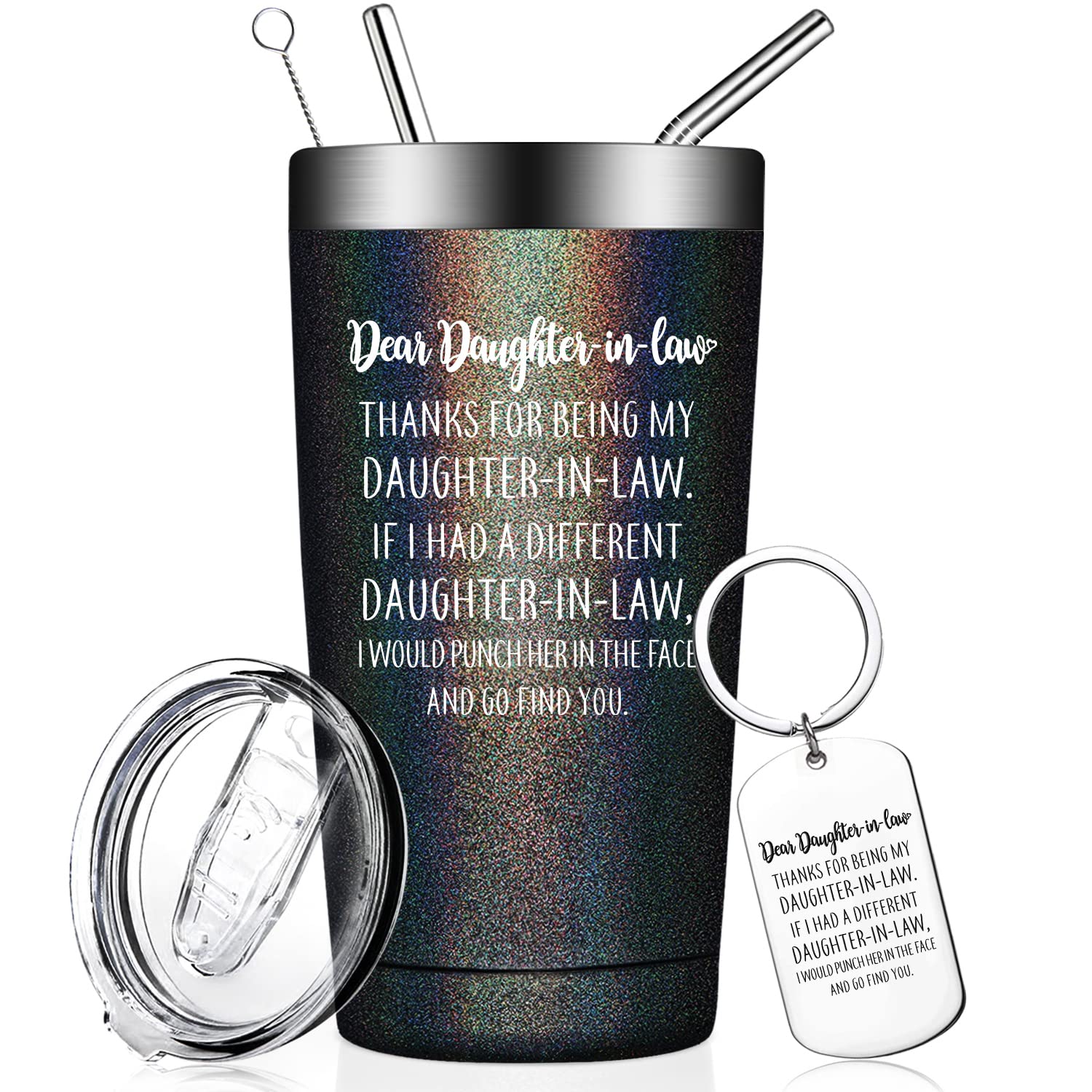 Fufandi Daughter in Law Gift Ideas - Funny Birthday Gifts for Daughter in Law, Daughter in Law Mothers Day Christmas Gifts - Daughter in Law Gifts - Vacuum Insulated Tumbler Cup 20oz