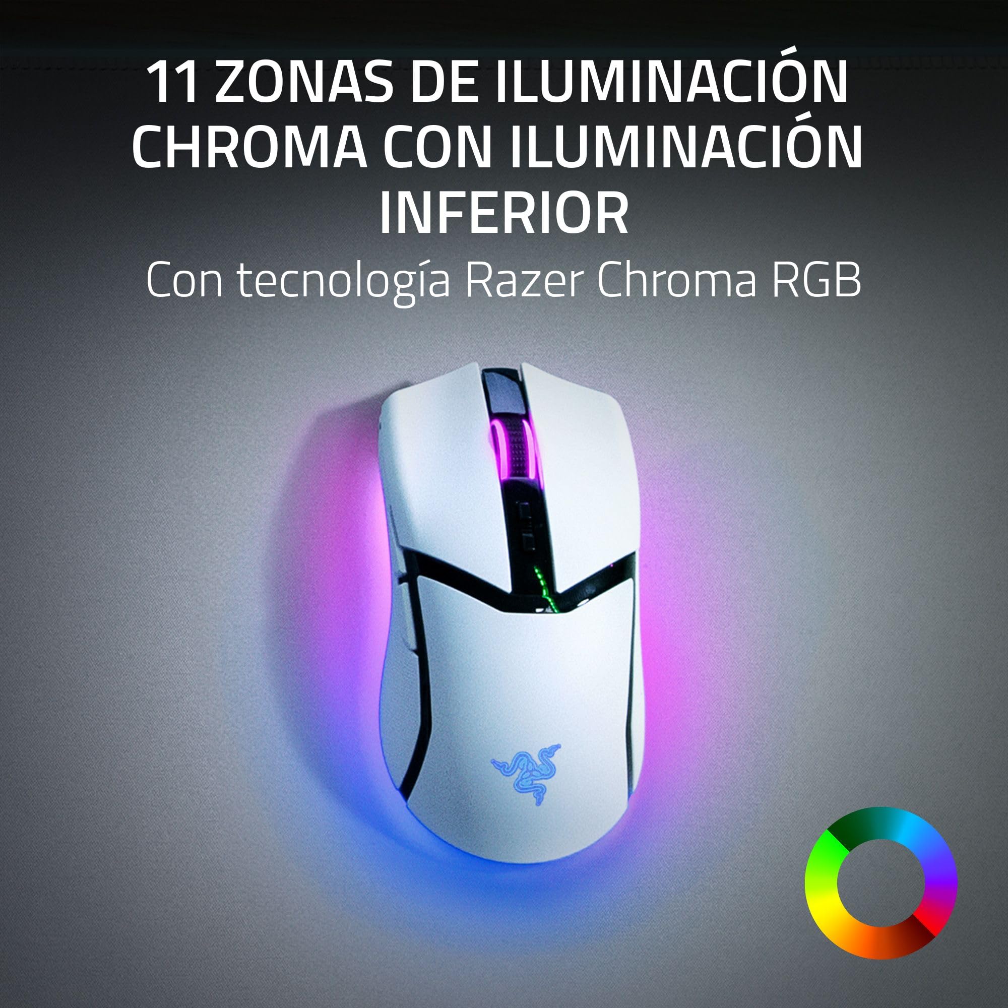 Razer Cobra Pro - mouse da gioco wireless con RGB - Sensore ottico Focus Pro con 30K DPI (10 pulsanti personalizzabili, HyperSpeed Polling 8K Hz, Bluetooth, illuminazione a 11 zone) Bianco