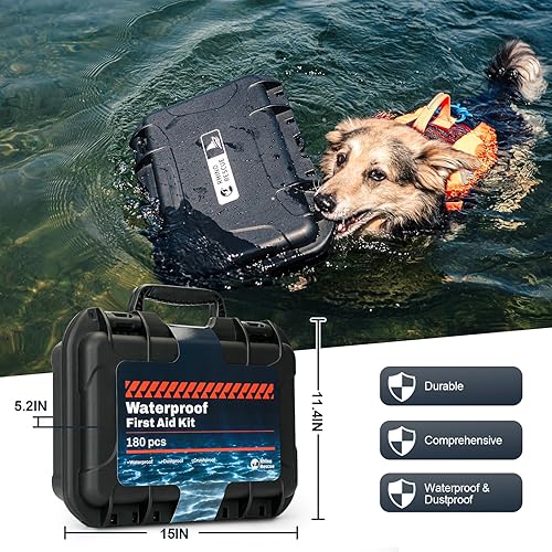 Miniatura 7 de RHINO RESCUE Kit de primeros auxilios marinos impermeables para barco, caja de primeros auxilios duradera para tripulaciones con suministros médicos