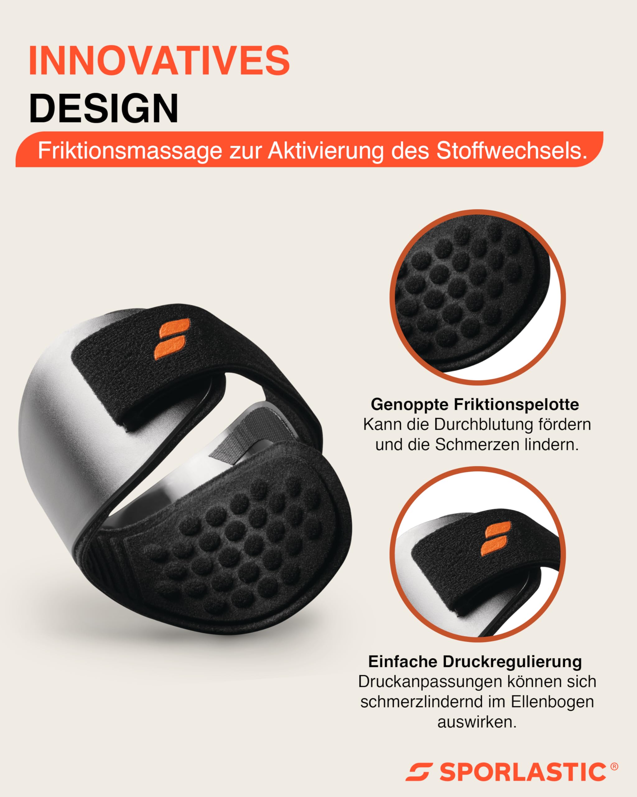 SPORLASTIC – Ellbogen Bandage EPI-HiT Bundle für Tennis- & Golferarm - Orthopädische Ellenbogen- & Handgelenkbandage gegen Schmerzen bei Sehnenscheidenentzündungen – Epikondylitis Spange - Schwarz 2