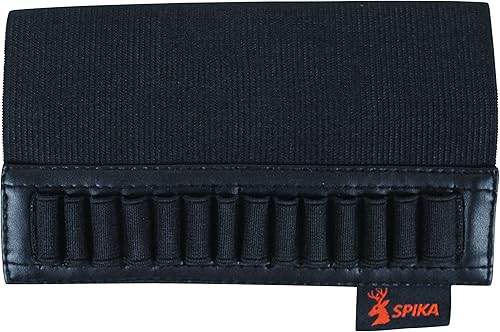 Miniatura 2 de SPIKA Soporte para carcasa de rifle, 14 rondas para rifles, mejillas, bolsa de munición .17 .22 con cuero de nailon