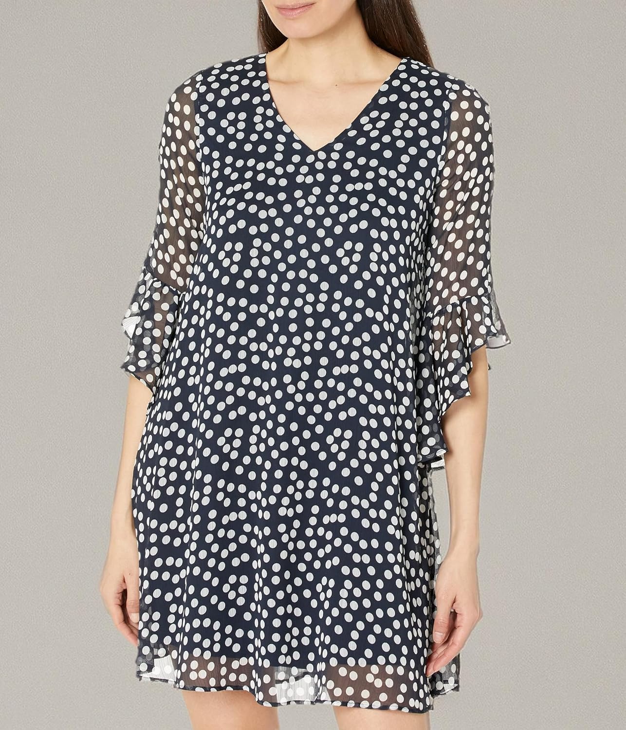 Calvin Klein Chiffon Print Bell Sleeve Dress - Image 3