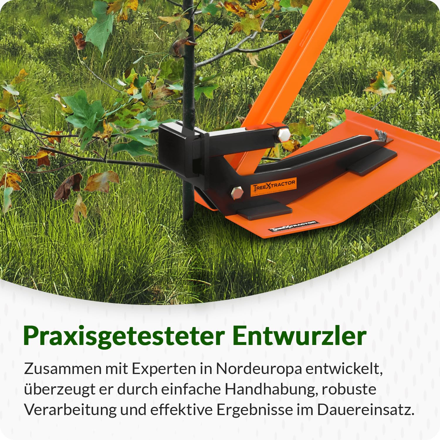 TreeXtractor mit Xbase Wurzelstock Entferner mit Stützfuß für Stämme bis 5cm