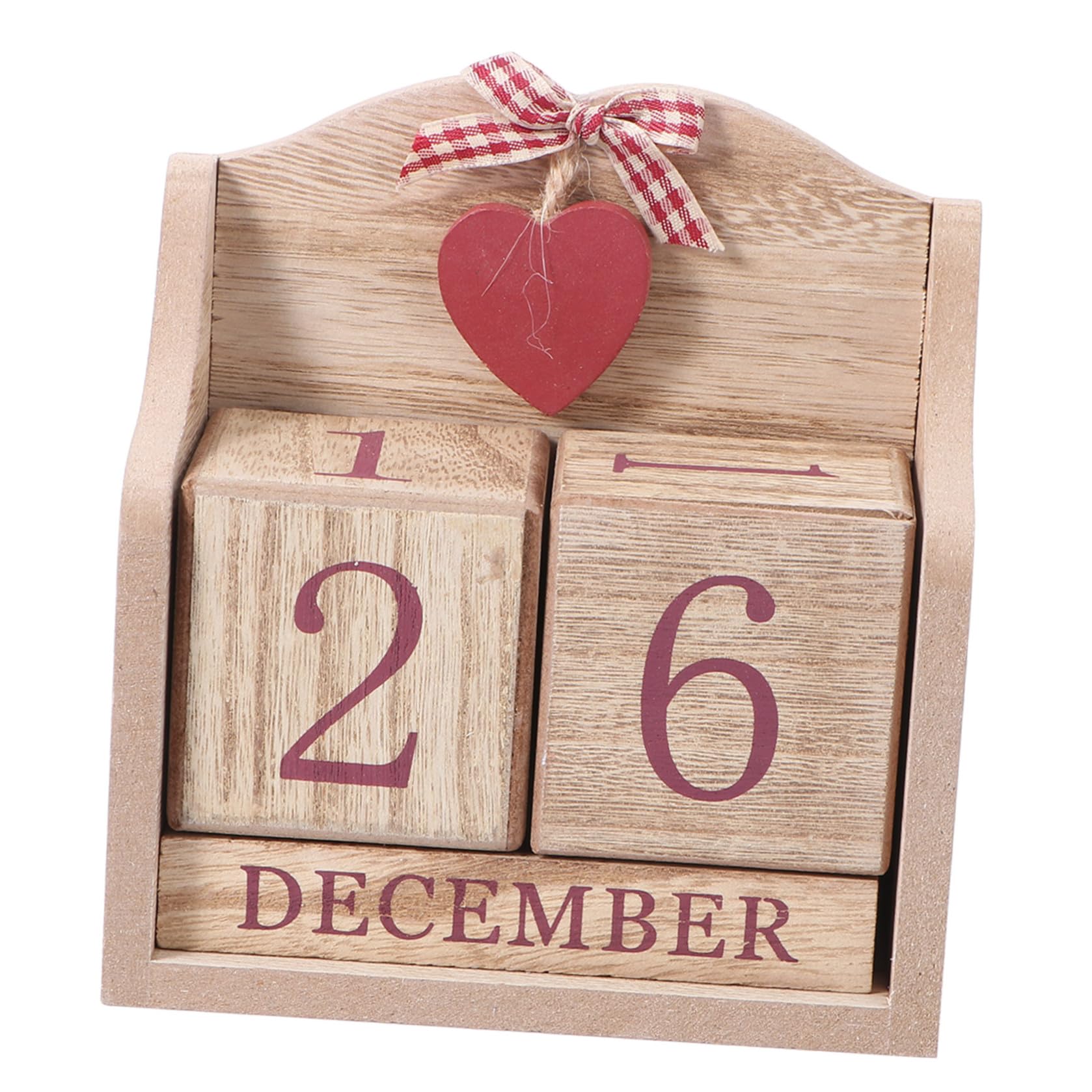 ULTECHNOVO Calendario da Tavolo in Legno con Cambio Data Manuale, Design Retrò, Decorazione Unica per Ufficio e Camera da Letto, Oggettistica Elegante la Casa