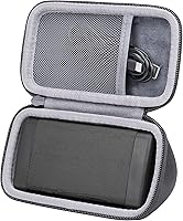 Vista 6 de co2CREA Funda de viaje rígida de repuesto para 3 altavoces portátiles Bluetooth (funda negra + interior rojo)