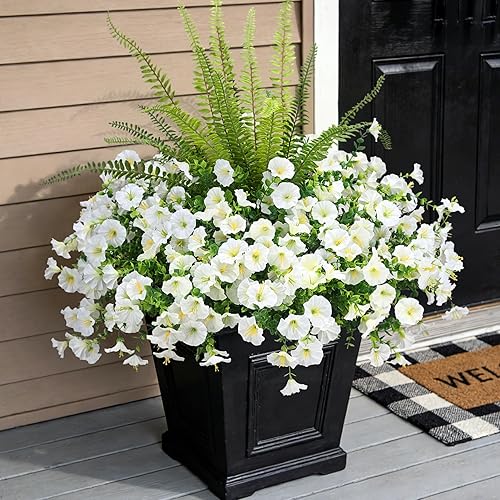Hrobek Artificial Flowers for Outdoors Faux Plants Outside Indoor,UV Resistant