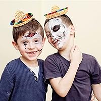 Vista 3 de Libima 18 sombreros mexicanos para fiesta, decoraciones de fiesta mexicana a granel para niños y adultos, diadema de paja de tela de Halloween