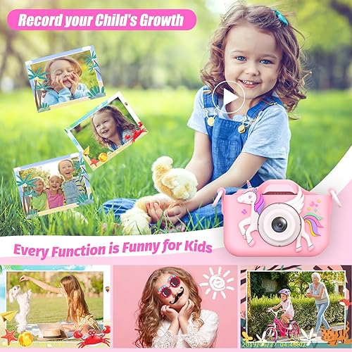 Miniatura 3 de 2024 Upgrade Kids Camera for Girls, Christmas Birthday Gifts for Girls Boys, 1080P HD Selfie Digital Video Camera for Toddlers, Cute Portable Little