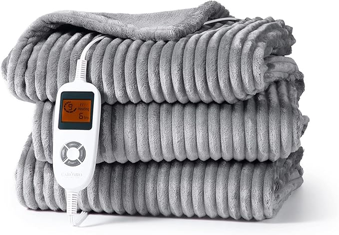 Review CAROMIO Heated Blanket Electric Throw – Fast Heating Throw Blanket 10 Heating Levels & 1-10H Auto Off Machine Washable Striped Flannel Electric Heated Blanket Throw, 50×60 Inch, Grey Review CAROMIO Heated Blanket Electric Throw – Fast Heating Throw Blanket 10 Heating Levels & 1-10H Auto Off Machine Washable Striped Flannel Electric Heated Blanket Throw, 50×60 Inch, Grey