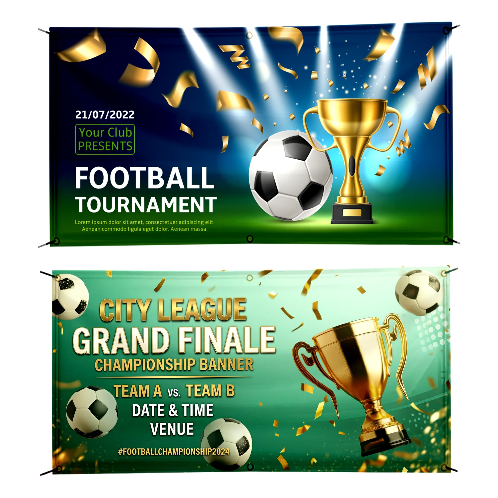 Personalised Banner, Custom Poster, Custom Banner, Personalised Flag, Personalised Banners Birthday, Customised Flag, Personalised Sign Summer Event, Shop Opening (Football Banner) — image 1