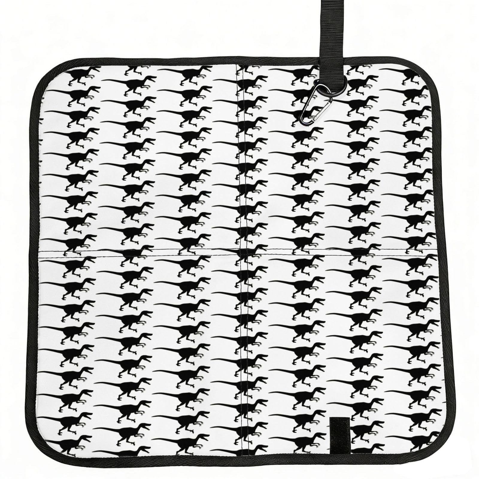 VCzsdff Velociraptor Dinosaur Print Portable Seat Cushion Folding Bleacher Pad Compact Picnic Sitting Mat Polyester 40cm