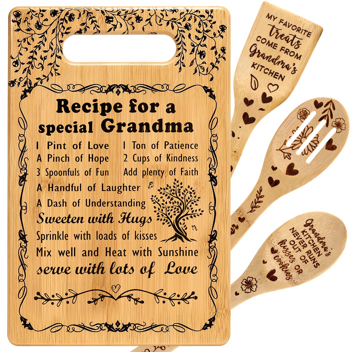 Grandma Christmas Birthday Gifts from Grandchildren Grandkids Nana Gifts Great Grandma Gifts Best Grandma Ever Presents for Grandma for Gigi Mimi Nana Grandmother Cutting Boards for The Kitchen