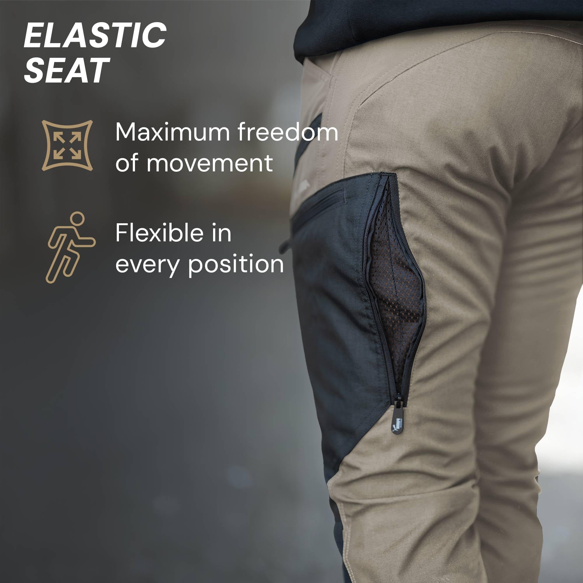 PUMA Workwear ProOne Adventure - Pantalones de senderismo para hombre, transpirables y duraderos, parcialmente repelentes al agua, cargo Ripstop