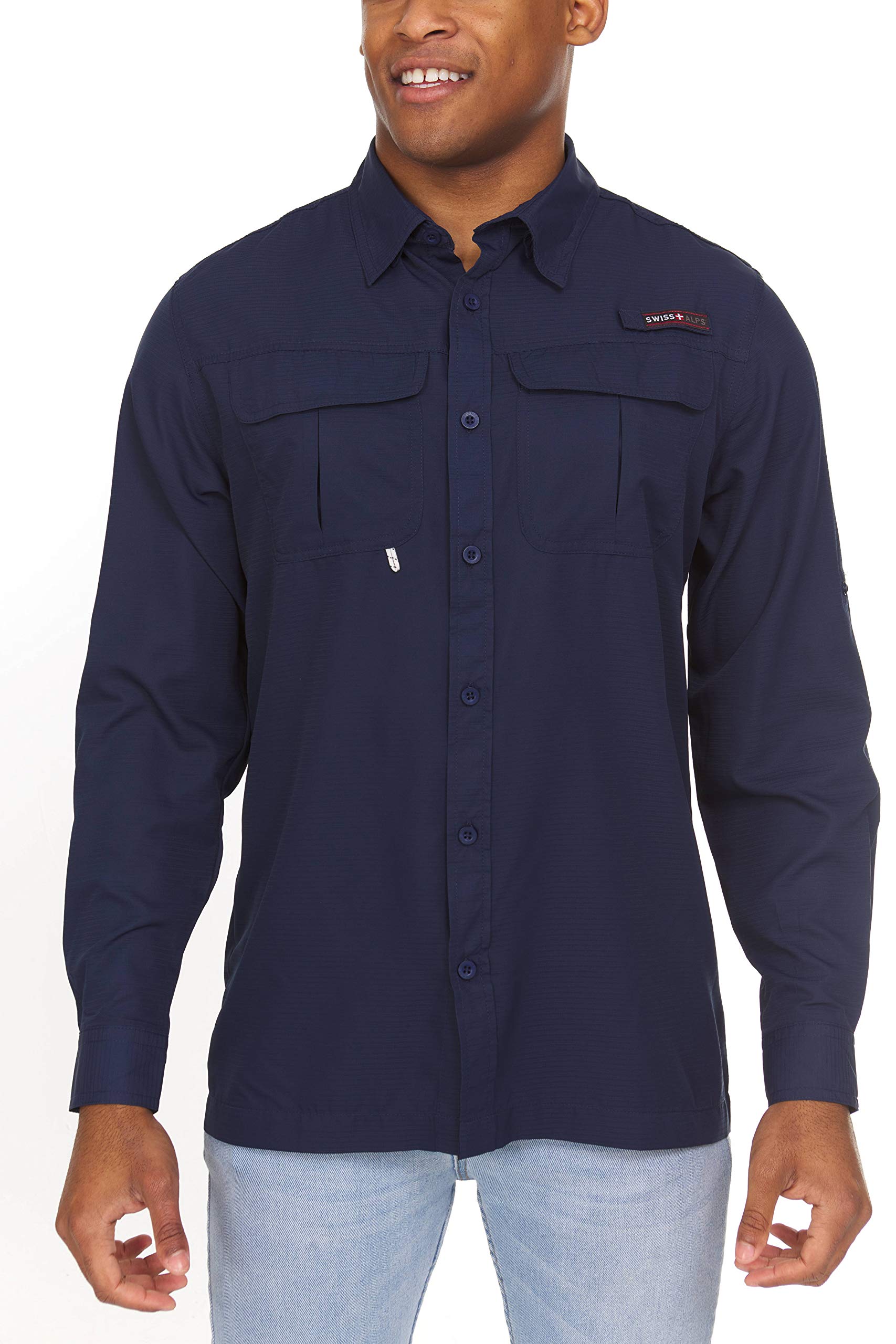 Swiss Alps Mens Long Sleeve Fishing Shirt