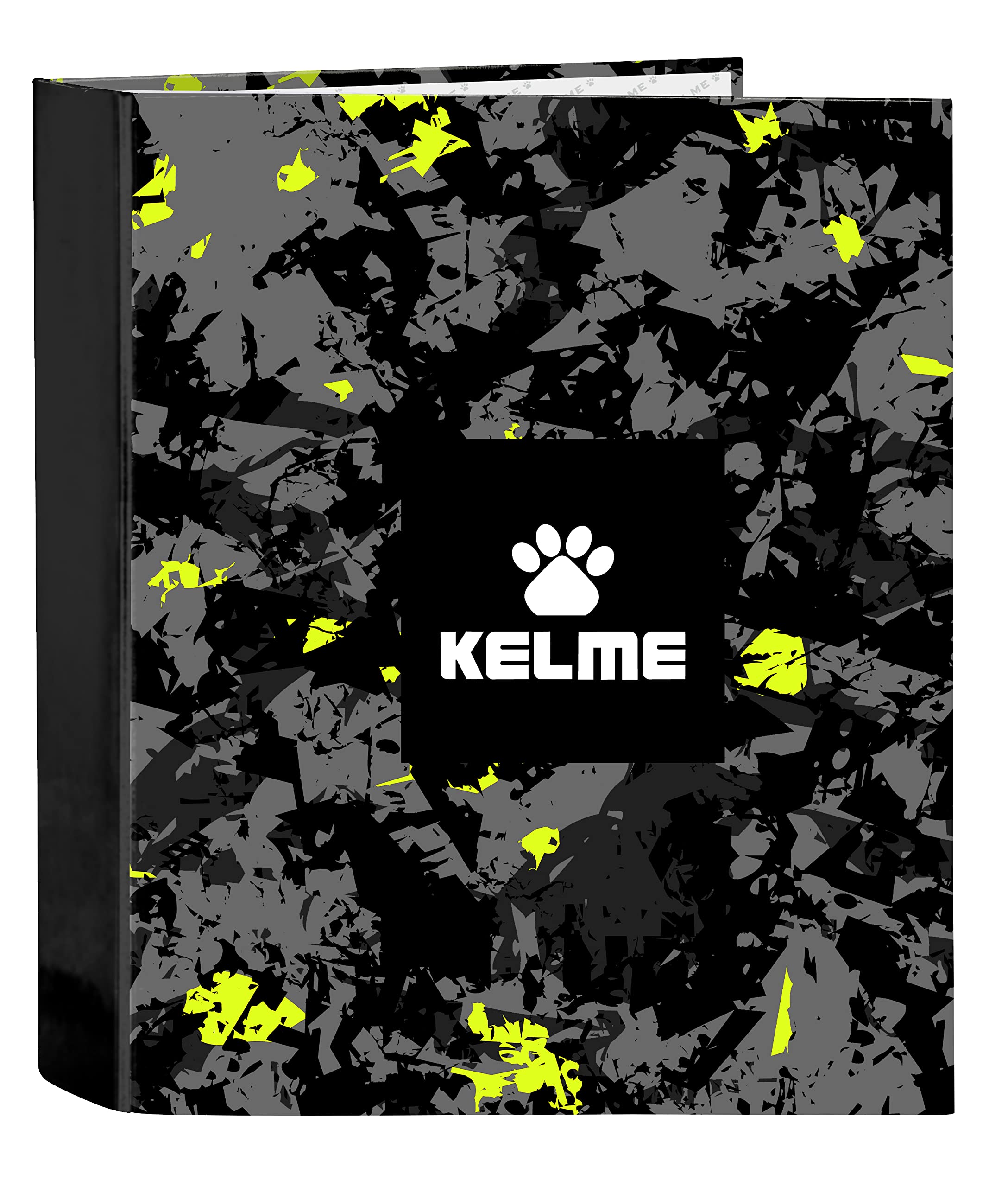 Safta Kelme Jungle – Folio Binder, 4 Rings, Ideal for Children of Different Ages, Comfortable and Versatile, Quality and Resistance, 27 x 6 x 33 cm, Black, Lime and Grey