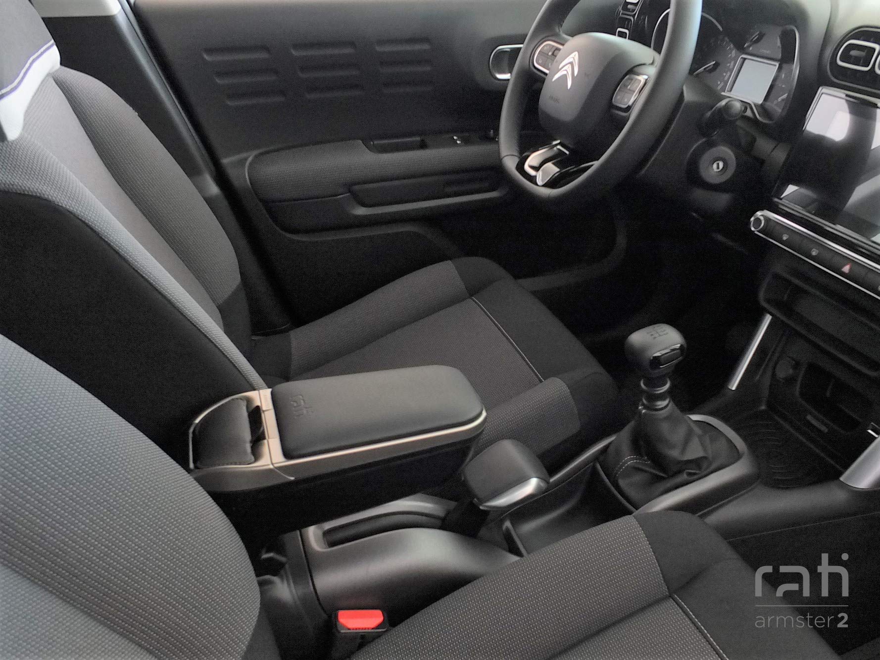 RATI ARMSTER 2 ARMREST COMPATIBILE CON CITROEN C3 AIRCROSS 2021- [VEGAN LEATHER, GRAY]