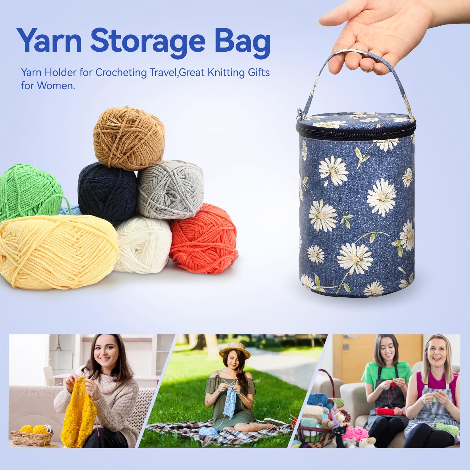 Crochet Yarn Holder Small Portable Yarn Holder With Anti-Tangle