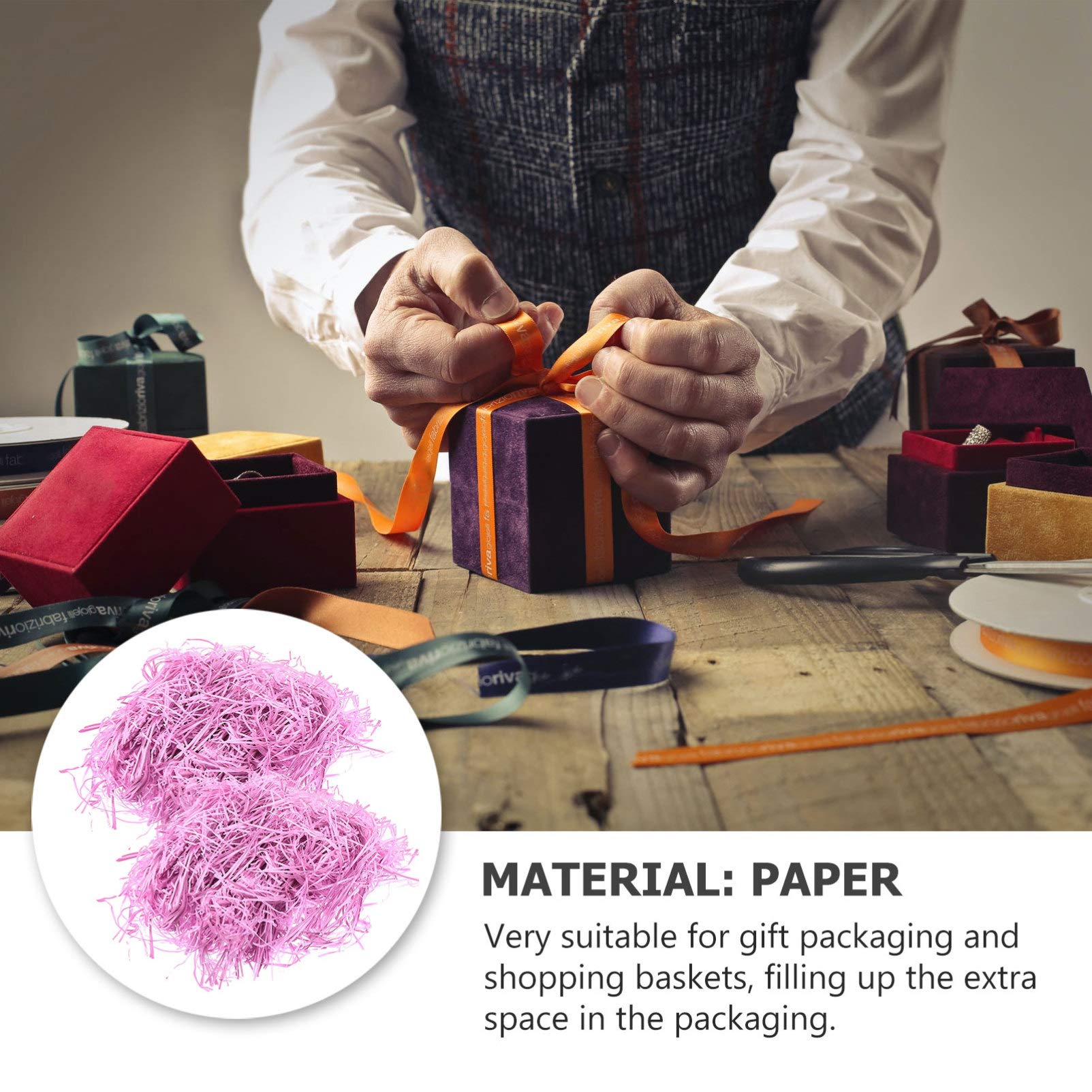 Brokatowa papierowa bibułka, 6 opakowań poszatkowanego papieru, poszatkowanego materiału na prezent wielkanocny(Purple*3pcs,22 * 15Cm*3Pcs)