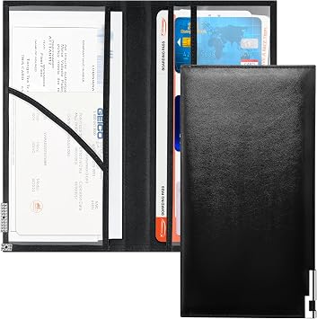 UYYE Magnetic Car Registration & Insurance Card Holder - Car Document Organizer for Vehicle Registration, Insurance Cards and Essentials Fits Glove Box, Compact DesignBlack