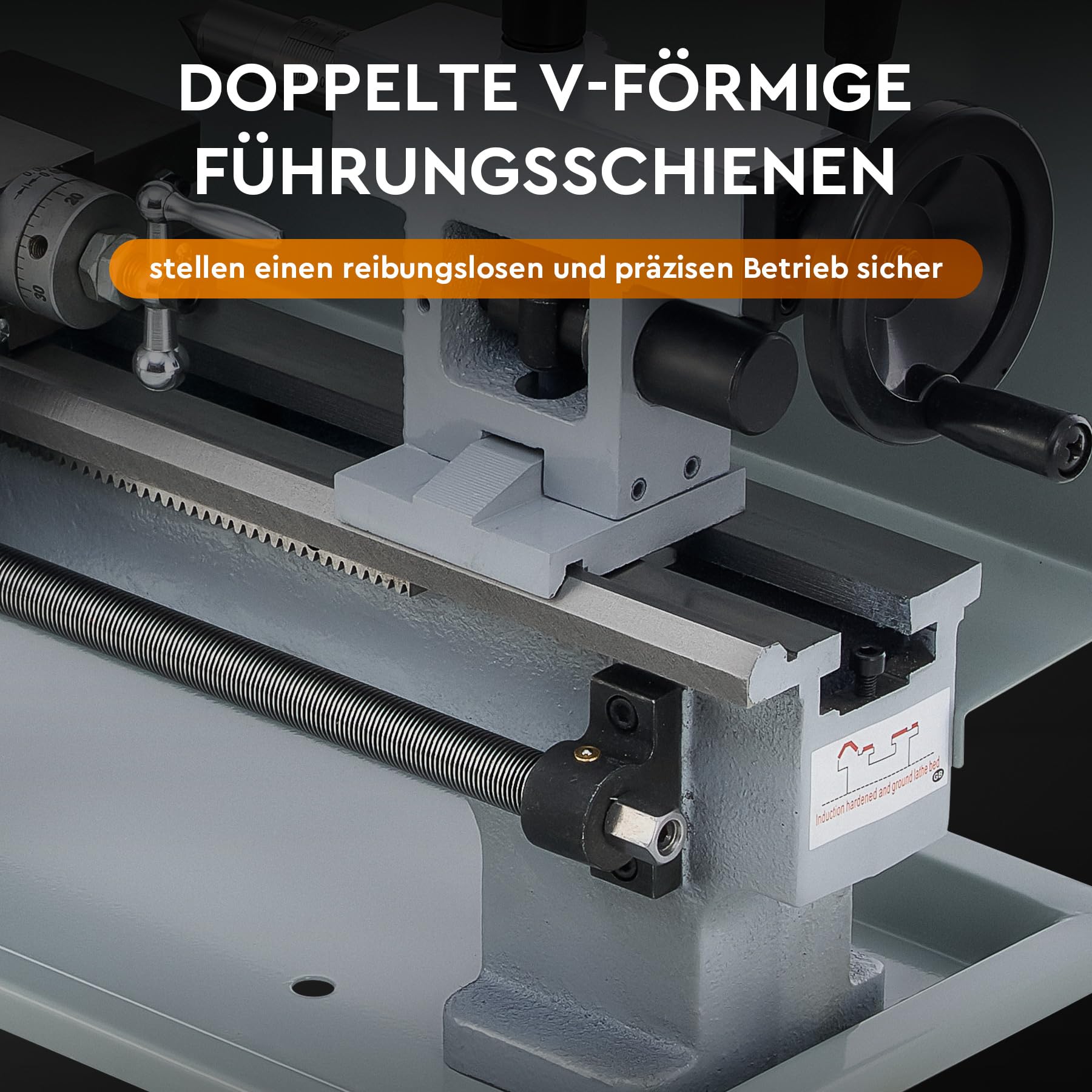 CREWORKS Drehmaschine 550W Metalldrehmaschine 7 x 14 Zoll Tischdrehmaschine 180x350MM Drehbank Metall 2250 RPM Mini Drehmaschine für Metallbearbeitung Metal Lathe (7 x 14 Zoll Hellgrau)