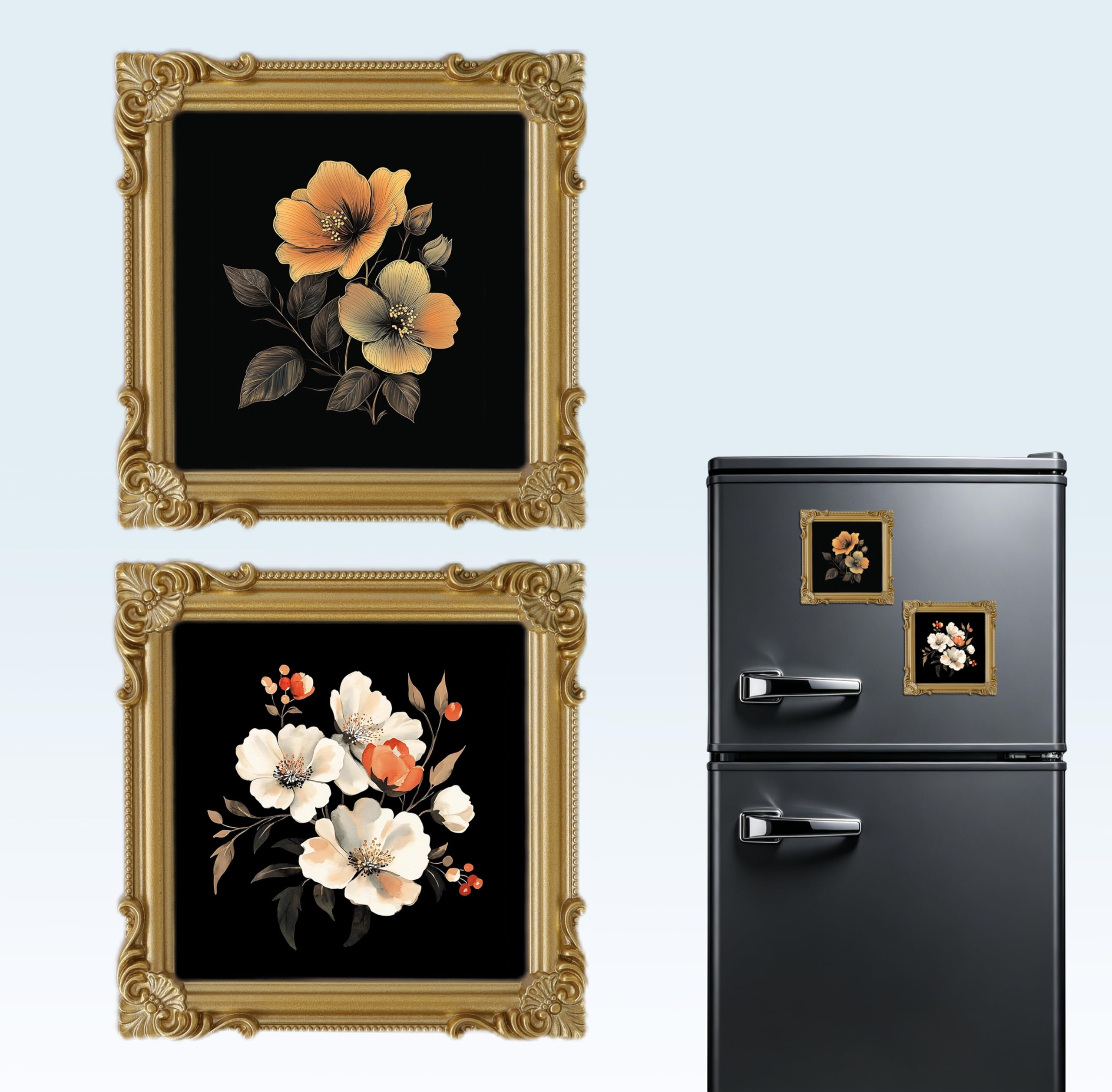 Aimants de réfrigérateur vintage floraux pour embellir vos souvenirs et photos sur le frigo